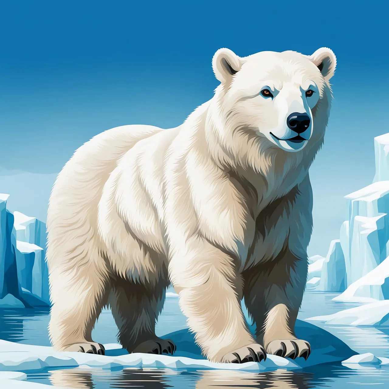 ai generated polar bear cartoon art style